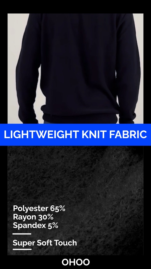 Ohoo Men's Slim Fit Quarter-Zip Polo Pullover Casual Mock Neck